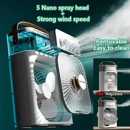 AeroBreeze 3-in-1 Portable Mini Air Cooler – Desktop Cooling Fan, Air Humidifier & LED Night Light for Home & Office