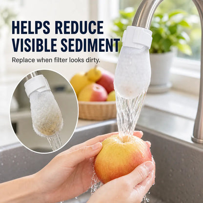 PureFlow Cotton Faucet Filter Bags – 50-Piece Disposable Water Sediment Filter Socks with Fastening Straps for Kitchen & Bathroom