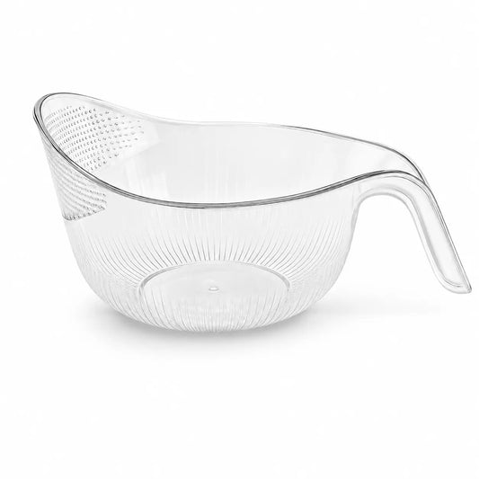 AquaRinse Multifunctional Rice Strainer Bowl – Aesthetic Plastic Colander with Handle for Washing Vegetables & Draining Fruits