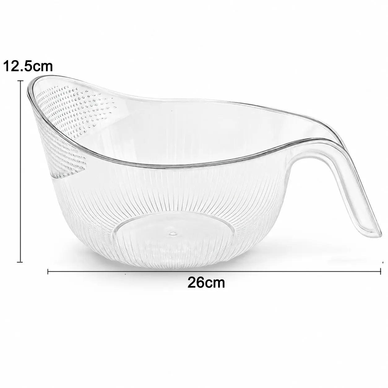 AquaRinse Multifunctional Rice Strainer Bowl – Aesthetic Plastic Colander with Handle for Washing Vegetables & Draining Fruits