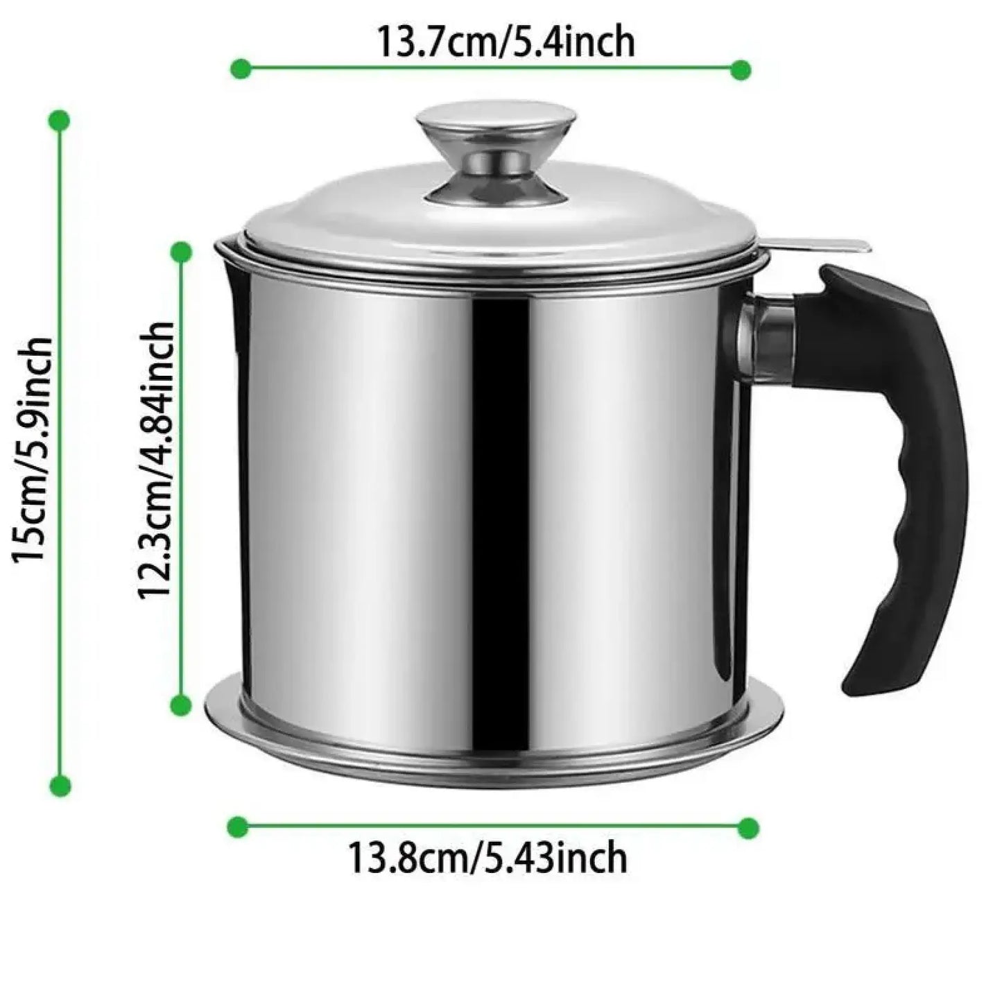Modern Stainless Steel Oil Dispenser with Tray and Lid, Includes Filter, Ideal for Bacon Grease and Cooking Oil Storage, Kitchen Utensils and Gadgets
